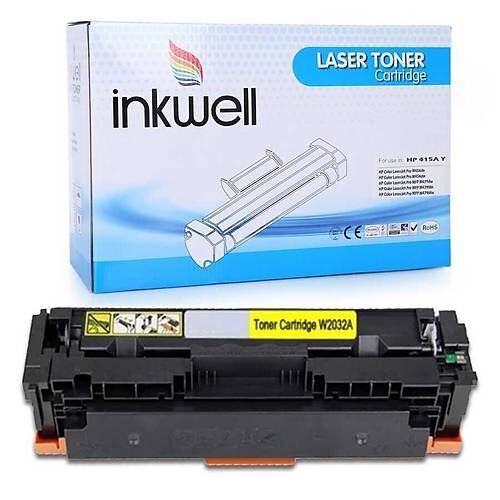 HP 415X Yüksek Kapasiteli Sarı Muadil Toner Çipli - 6000 Sayfa