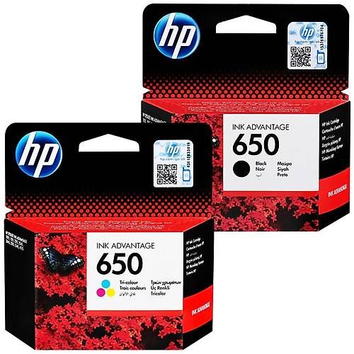 HP 650 Siyah + Renkli Kartuş Seti CZ101A-CZ102A Orijinal