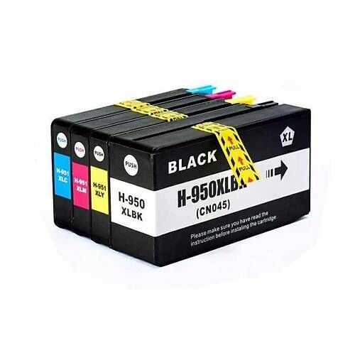 HP 950XL/951XL Muadil Kartuş Seti - Siyah + Renkli (CMYK)