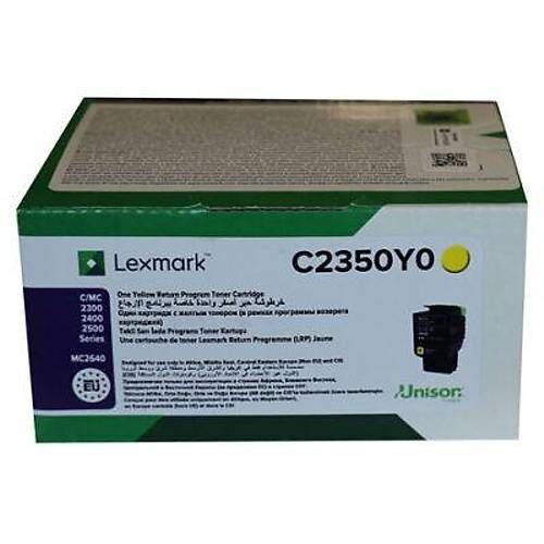 Lexmark C2350Y0 Sarı Orijinal Toner 1000 Sayfa